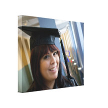 Graduation Girl in Cap and Gown Canvas Print