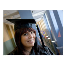 Graduation Girl in Cap and Gown Postcard