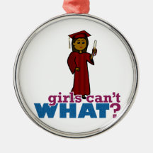Graduation Girl in Red Christmas Ornaments