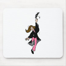 Graduation Girl Toss Mousepads