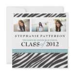 Graduation Glamour Girl Zebra Print with Aqua
