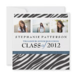 Graduation Glamour Girl Zebra Print with Blue