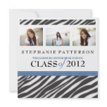 Graduation Glamour Girl Zebra Print with Blue