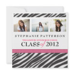 Graduation Glamour Girl Zebra Print with Hot Pink