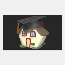 Graduation House Rectangle Stickers