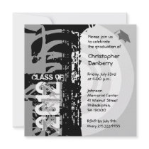 Graduation Invitation MX230 Grey Funky