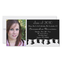Graduation Invitation Photo Card Black Silhouette
