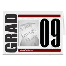 Graduation Invitation Photo Card red