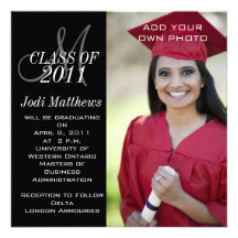 Graduation Invitations Monogram Photo