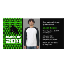 Graduation Invite Photo Card Chic Pattern 12
