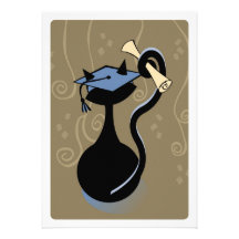 Graduation Kitty Blue Invite