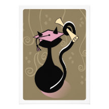 Graduation Kitty Pink Invite