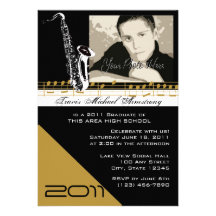 Graduation Music/ Saxophone Custom Invitation