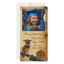 GRADUATION OWL PARCHMENT BROWN WAX SEAL MONOGRAM