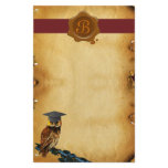 GRADUATION OWL PARCHMENT BROWN WAX SEAL MONOGRAM STATIONERY PAPER