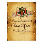 GRADUATION PARCHMENT AND RED WAX SEAL MONOGRAM POSTCARDS