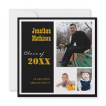 Graduation Party 3 Photo black Invitation