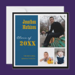 Graduation Party 3 Photo blue Invitation invitations
