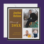 Graduation Party 3 Photo brown Invitation invitations