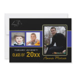 Graduation Party 3 Photos blue Invitation