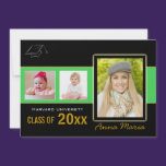 Graduation Party 3 Photos green Invitation invitations