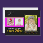 Graduation Party 3 Photos pink Invitation invitations