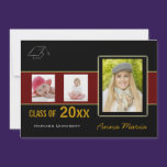 Graduation Party 3 Photos red Invitation invitations