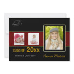 Graduation Party 3 Photos red Invitation