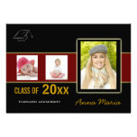 Graduation Party 3 Photos red Invitation