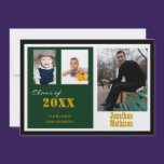 Graduation Party Green Photo Invitation invitations