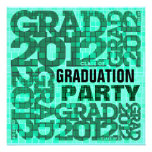 Graduation Party Invitation 2012 Teal Green Cloud