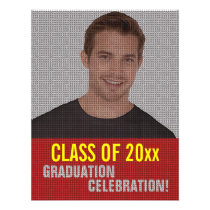 Graduation Party Invitation Add Photo Red 6 invitations