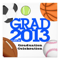 Graduation Party Invitation All Sport 2 invitations