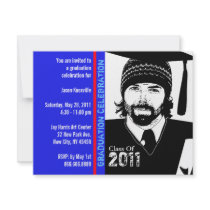 Graduation Party Invitation Funny Cartoon Cap Gown