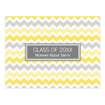 Graduation Party Invitation Postcard Chevron