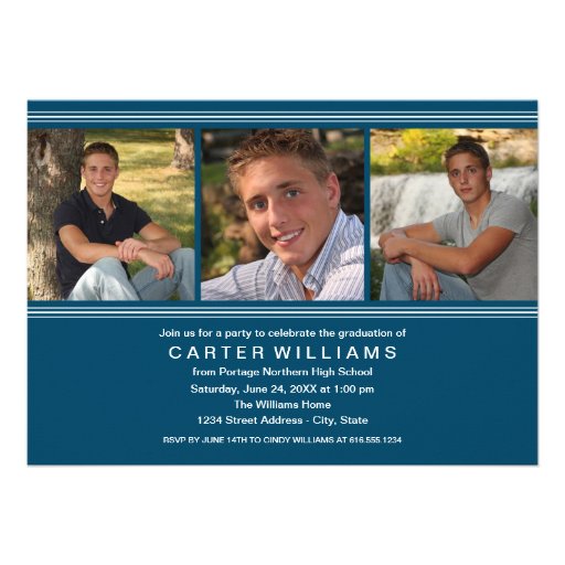Graduation Party Invitations | Classic Stripes