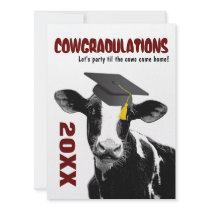 Graduation Party Invite - Funny Cow in Grad Cap