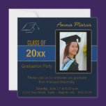 Graduation Party Photo blue Invitation invitations