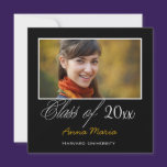 Graduation Party Photo Gold Invitation invitations