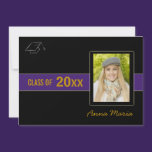Graduation Party Photo purple Invitation invitations