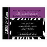 Graduation Party Postcard Zebra Stripe Violet postcards
