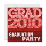 Graduation Party Red Mosaic Invitation