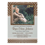 Graduation Party Silver Grey Dots Invite