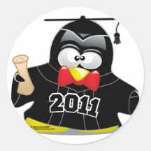 Graduation Penguin 2011 Round Stickers