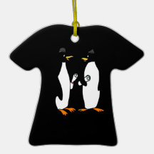 Graduation Penguins Cartoon Ornament