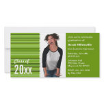 Graduation Photo Card Stripe Green