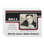 Graduation Photo/ Red Stripe invitations