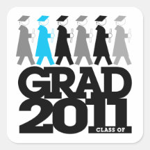 Graduation Processional Class of 2011 Sticker Blue