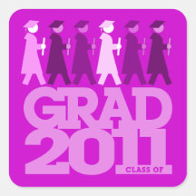 Graduation Processional Class of 2011 Sticker Pink