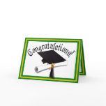 Graduation School Colors Gold & Green Cards